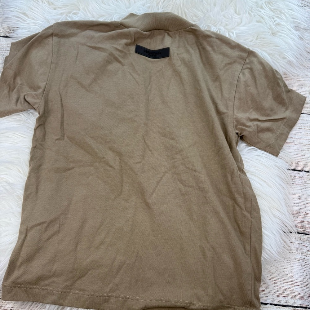 Fear of God ESSENTIALS Mock Neck T-Shirt Moss XXS Oversized Unisex Tee - Picture 5 of 5